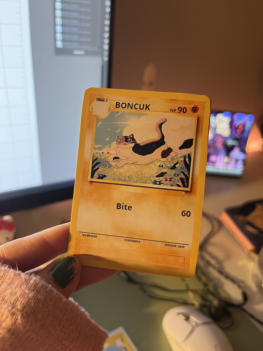 Kedimi Pokemon kartı yaptım