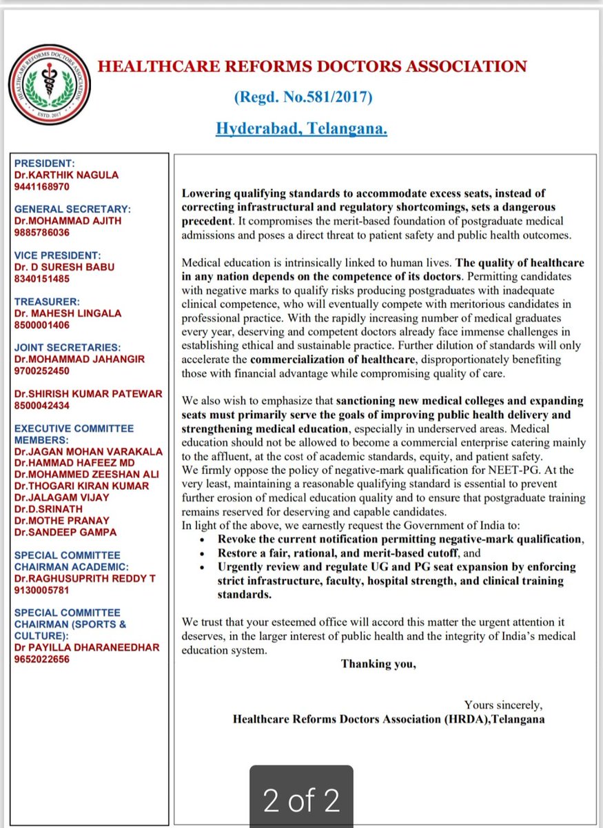 Healthcare Reforms Doctors Association - HRDA tweet media
