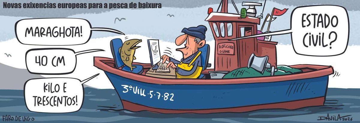 🐟 Europa coma sempre...
#PescaDeBaixura #OMar
#HumorGalego #Davila
🦈𝐌𝐚́𝐢𝐬 𝐡𝐮𝐦𝐨𝐫 𝐞𝐧 𝗜𝗡𝗦𝗧𝗔𝗚𝗥𝗔𝗠 ⬇️