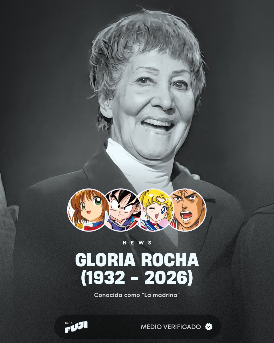 FujiNews_'s tweet image. HASTA SIEMPRE: Falleció Gloria Rocha, la legendaria directora de doblaje detrás de “Dragon Ball”, “Sailor Moon” y “Slam Dunk”. 

Conocida como "La Madrina", fue la arquitecta de las voces de nuestra infancia. 

Gracias por todo tu legado. Descanse en paz.