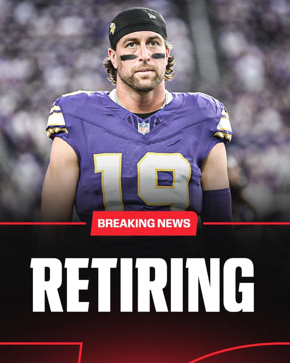 AdamSchefter's tweet image. WR Adam Thielen is retiring from the NFL, he announced on social media.

Thielen played 13 NFL seasons and was a two-time Pro Bowl selection for the Vikings.