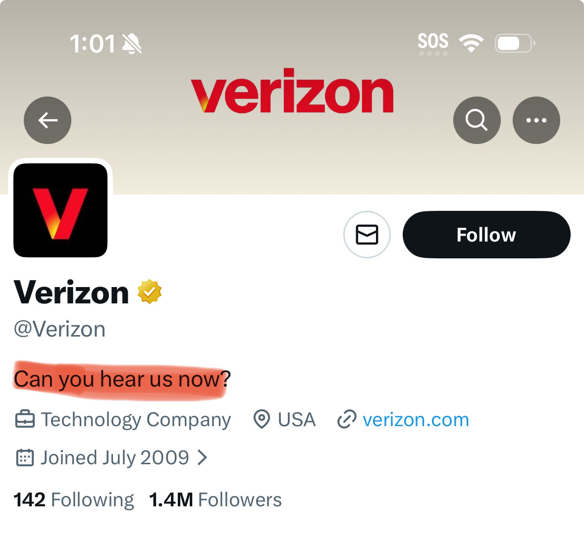 tkwillys's tweet image. No, I can’t. @verizon