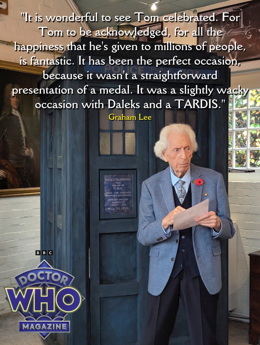 DWMtweets's tweet image. 🎂 Tom Baker turns 92!
🏅 Appointed an MBE in November, he chose a local investiture at Hole Park-making it gloriously wacky in true Tom style, including 2 iconic Doctor Who costumes, a Tardis, Daleks &amp;amp; K9!
📸 Full story in Doctor Who Magazine 625-out now!

#DoctorWho #dwmtweets