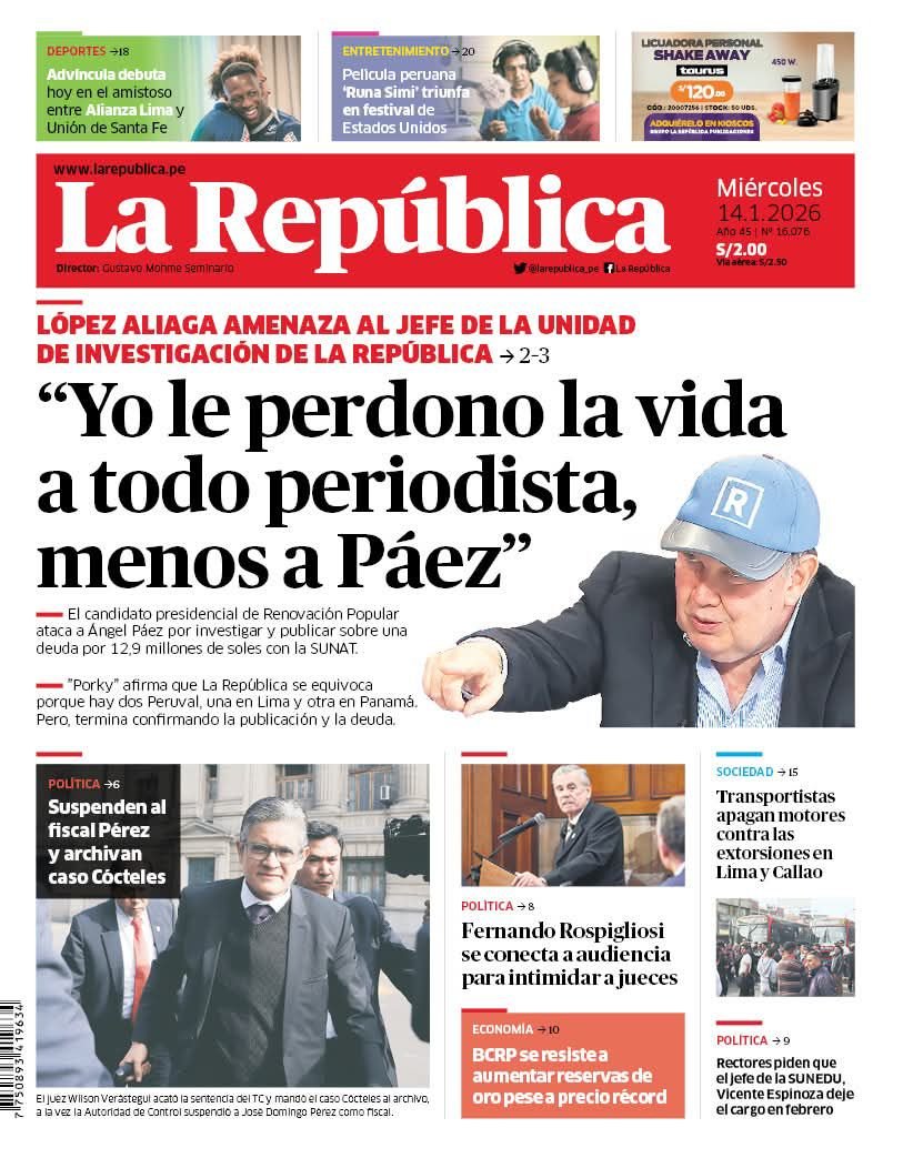 Angelpaezs's tweet image. Esto es lo que sucede cuando un reportero de investigación expone las mentiras del poder y el dinero. Seguimos con más revelaciones en La República.

larepublica.pe/politica/2026/…