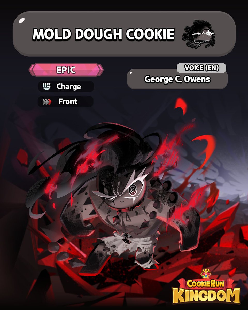 CRKingdomEN's tweet image. Spoiler alert, this Cookie has joined the Cookie Kingdom! 🦠 Introducing George C. Owens as the voice of #MoldDoughCookie! 🧪🖤

#CookieRun #CookieRunKingdom #CRK