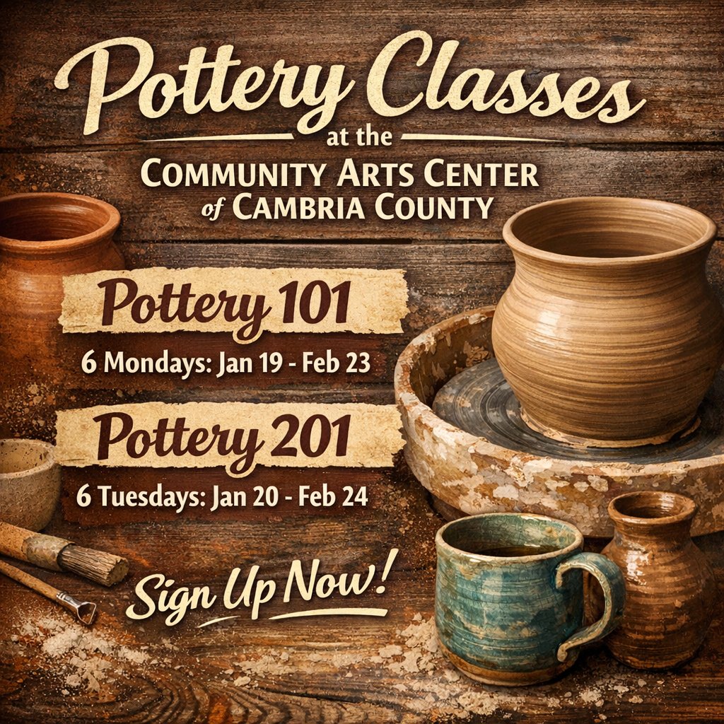 cacccARTS's tweet image. Our winter pottery classes start next week! Kick off the new year by learning a new skill, or if you've previously worked with clay, improve your skills! Learn more and sign up today: caccc.org/adult-classes-1

#keepingtheartsalive #johnstownpa  #PotteryClasses #ArtEducation