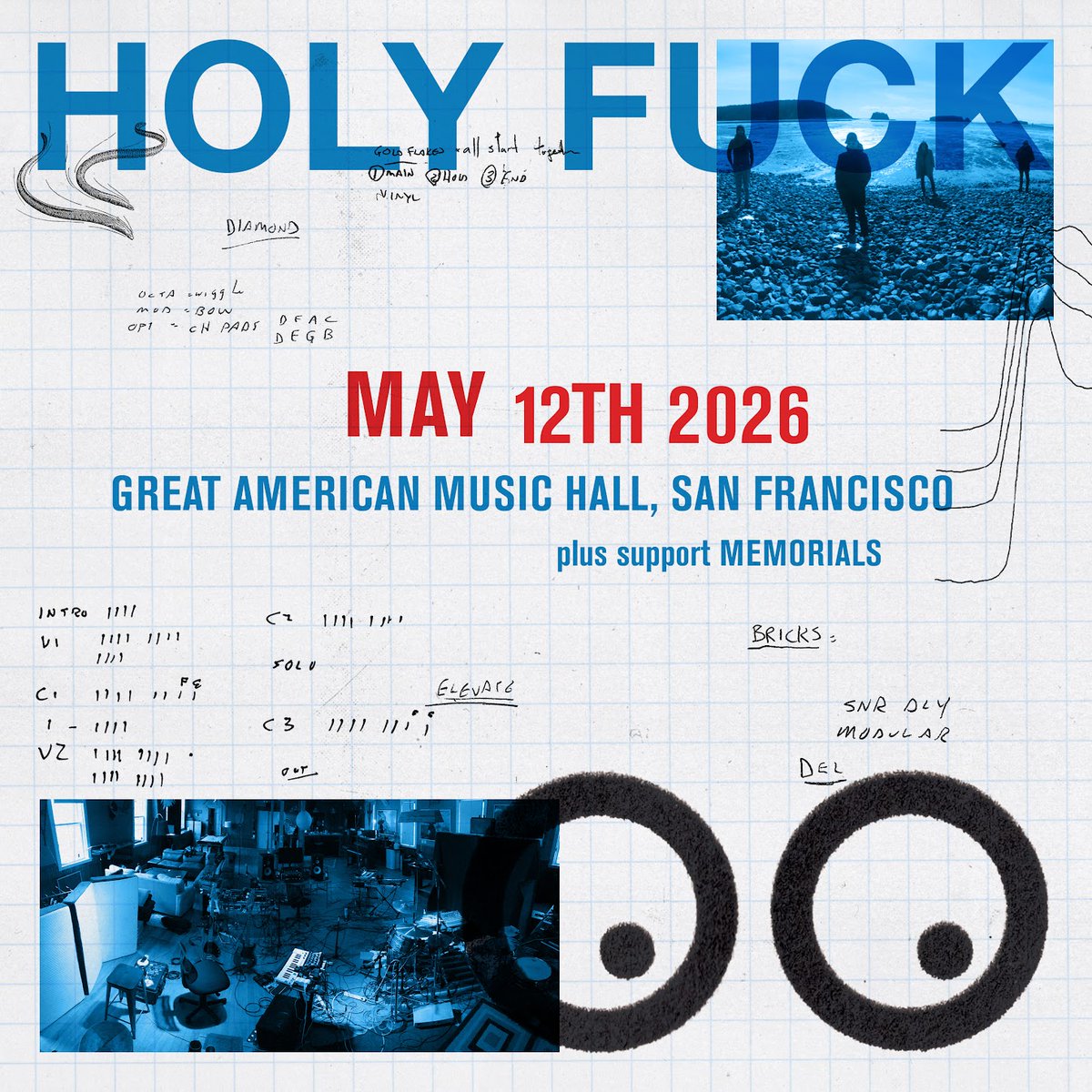 GAMH's tweet image. 🌀𝙹𝚄𝚂𝚃 𝙰𝙽𝙽𝙾𝚄𝙽𝙲𝙴𝙳!🌀 Canadian electronica band 𝐇𝐨𝐥𝐲 𝐅𝐮𝐜𝐤 will be performing at GAMH on May 12th!!!

👉w/ UK experimental-pop act 𝗠𝗲𝗺𝗼𝗿𝗶𝗮𝗹𝘀! 🔥

⚠️Do 𝘕𝘖𝘛 miss this performance!– Grab your tickets ASAP !!!💨

⏳On sale Fri 1/16 at 10am ⌛
🎟️…