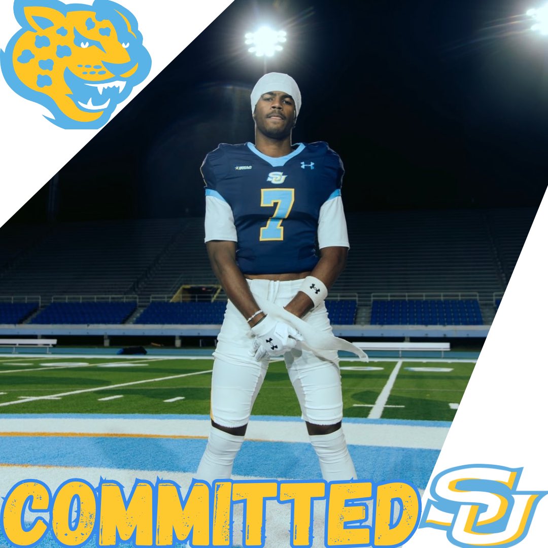 Recruit4SU's tweet photo. BREAKING NEWS: Class of 2026 WR Floyd Jones Jr. from New Orleans, LA has announced his commitment to #SouthernUniversity! 

Floyd helped lead Edna Karr to back to back undefeated seasons and 5A State Titles! 

@FloydJonesJr22 

#GeauxJags #Play4Faulk #FaulkEra https://t.co/9zaarm92vZ