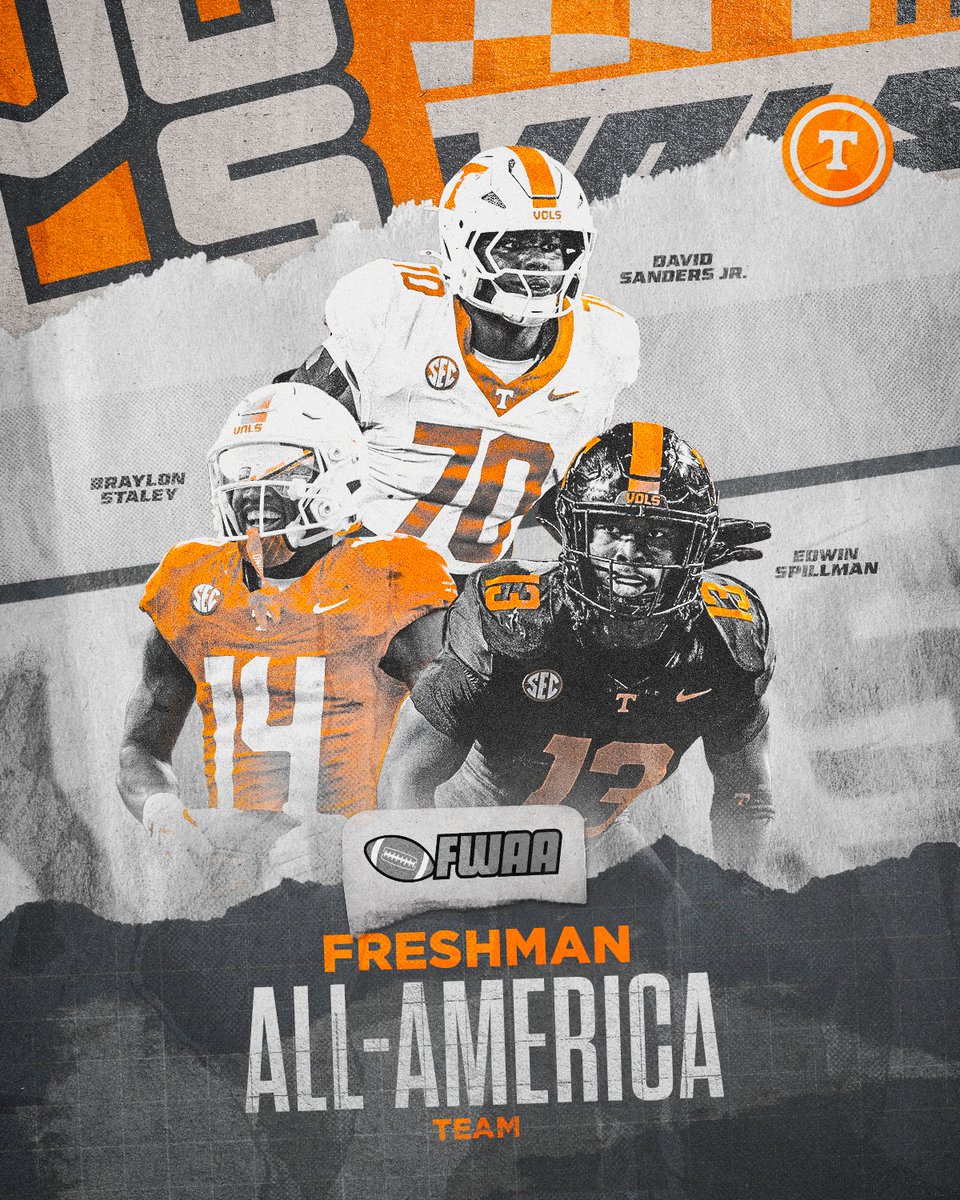 Vol_Football's tweet image. Tied for the most @TheFWAA Freshman All-Americans in the nation

📰 » 1tn.co/4sxcPTU

#GBO 🍊