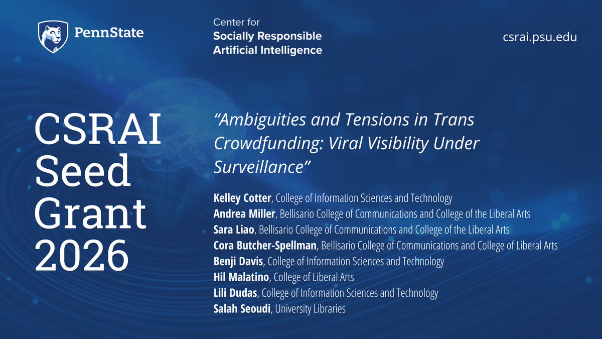 Penn State Center for Socially Responsible AI tweet media