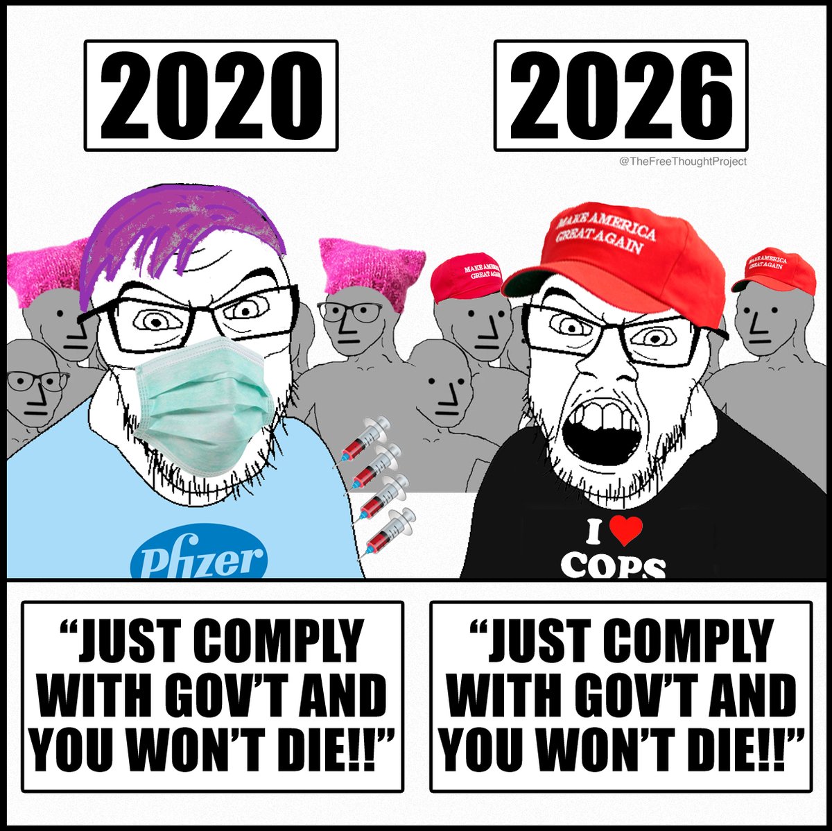 JasonBassler1's tweet image. Two cults. One mantra. Zero critical thinking.