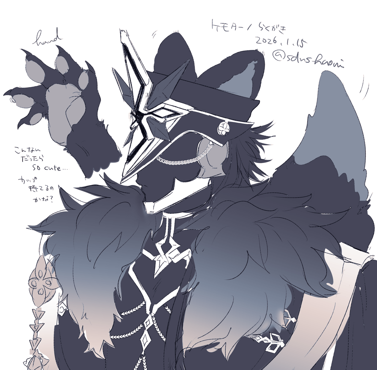 sdnshaori's tweet image. ケモターノかわいかったのらくがき