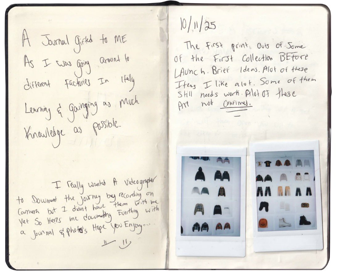Kai Cenat’s journal was gifted to him during his time in Italy whilst visiting different factories as a way to document his journey🔥❤️‍🩹