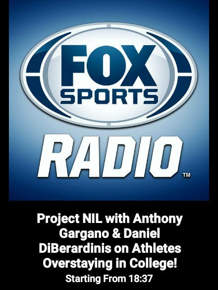 13letters's tweet photo. @TheOnlySweeney 
Anthony gargano talks about LJ and his handler- Any truth to this????
Start listening to this podcast from 18:37! Project NIL with Anthony Gargano &amp; Daniel DiBerardinis on Athletes Overstaying in College! on Fox Sports Radio … https://t.co/qwDRN2H2Xs https://t.co/zr68BWeprT