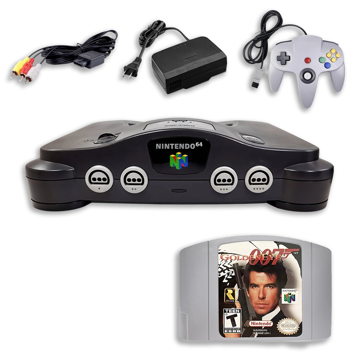 Products's tweet photo. Relive GoldenEye 007 on Nintendo 64! Iconic FPS classic with multiplayer action.