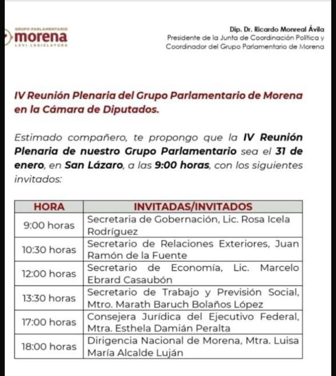 Hoy tuve una productiva reunión con el coordinador de nuestra bancada, <a href="/RicardoMonrealA/">Ricardo Monreal A.</a> , donde discutimos los preparativos para la plenaria de Morena que se llevará a cabo el próximo 31 de enero. 

Estamos comprometidos en seguir trabajando por el bienestar de nuestra nación, y