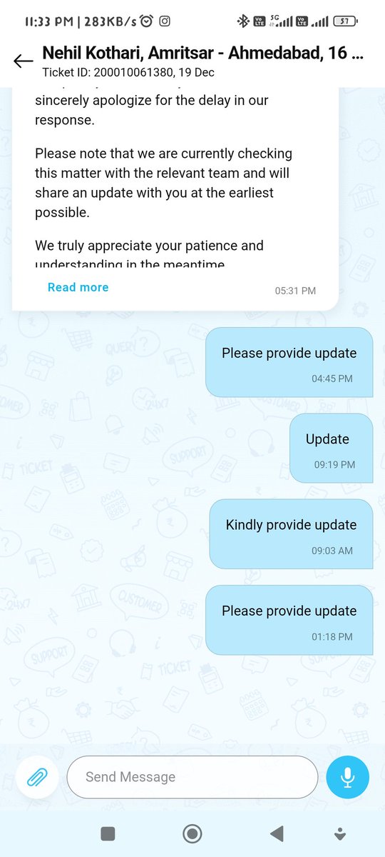 Nehilk23's tweet image. It's almost 1 month

I raised 19 dec 2025 Ticket ID: 200010061380
Flight delay of 4.5 hrs caused missed connection &amp;amp; extra expense.
No response, no resolution, no way to contact support.
Is this how Paytm treats customers?

#PaytmFail @Paytm @Paytmcare @PaytmMoney