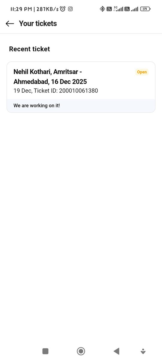 Nehilk23's tweet image. It's almost 1 month

I raised 19 dec 2025 Ticket ID: 200010061380
Flight delay of 4.5 hrs caused missed connection &amp;amp; extra expense.
No response, no resolution, no way to contact support.
Is this how Paytm treats customers?

#PaytmFail @Paytm @Paytmcare @PaytmMoney