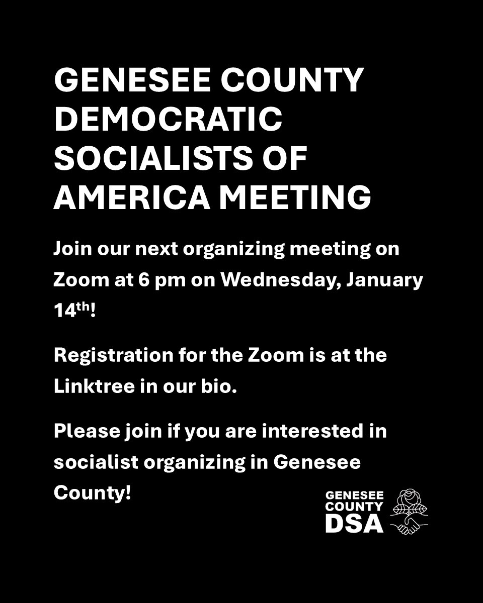 Genesee County DSA tweet media