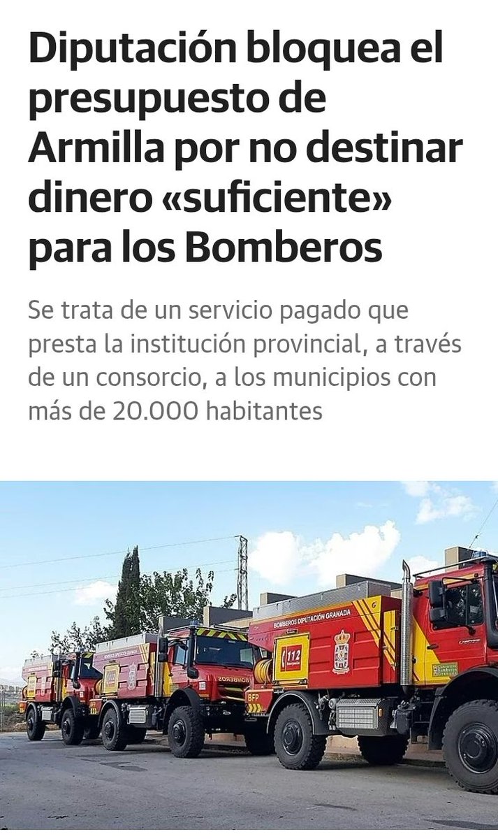 Desde CCD Armilla exigimos que el servicio de bomberos esté garantizado, pese al contencioso por las cantidades a pagar
La seguridad no puede depender de disputas políticas
PSOE e IU llevan demasiado tiempo sin desbloquear esta situación
 La protección de la ciudadanía es prior