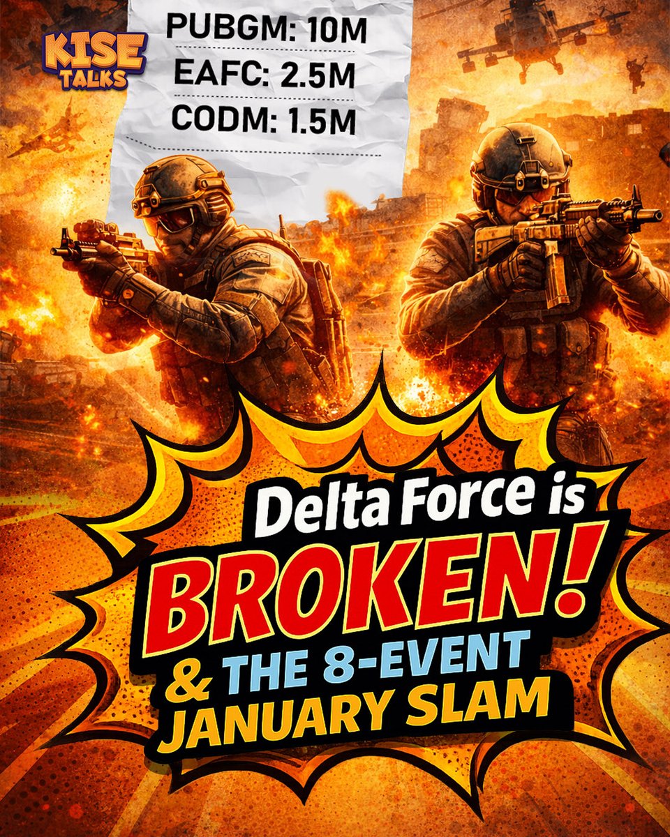 Delta Force isn’t just competing; it’s BROKEN.💥
We’re looking at a 10M PUBGM standard vs. the new kid on the block. Is the January Slam about to crown a new king? 👑 8 Events. 1 Month. Let’s get into it. 👇youtu.be/FmNGVNrzM7g