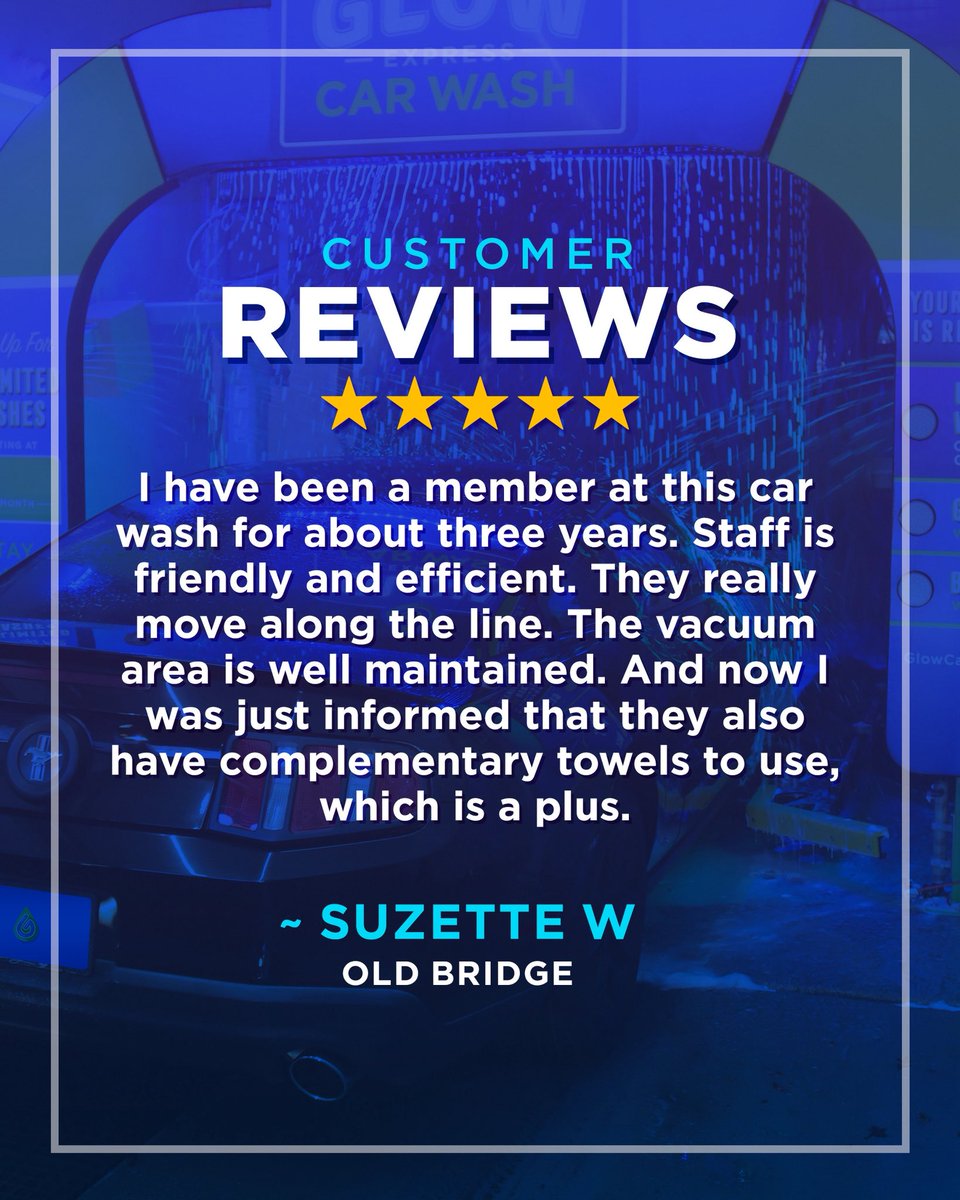 The reviews are in ⭐️⭐️⭐️⭐️⭐️ Come see us for a 5 star wash! 💧 #glowcarwash #customerreview #carwash #fivestar #unlimitedwashes