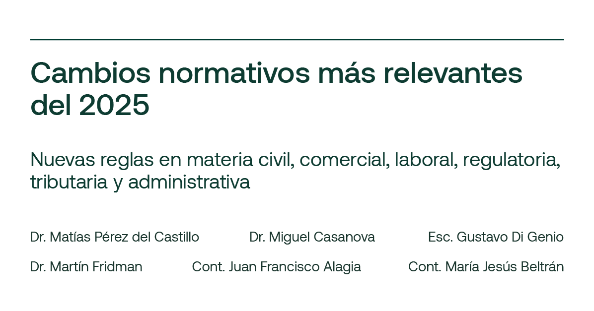 Síntesis de los cambios normativos más relevantes del 2025 para la actividad empresarial en materia civil, comercial, corporativa, laboral, tributaria y regulatoria: pdelc.com.uy/es/novedades/l…

#PdelC #Servimos