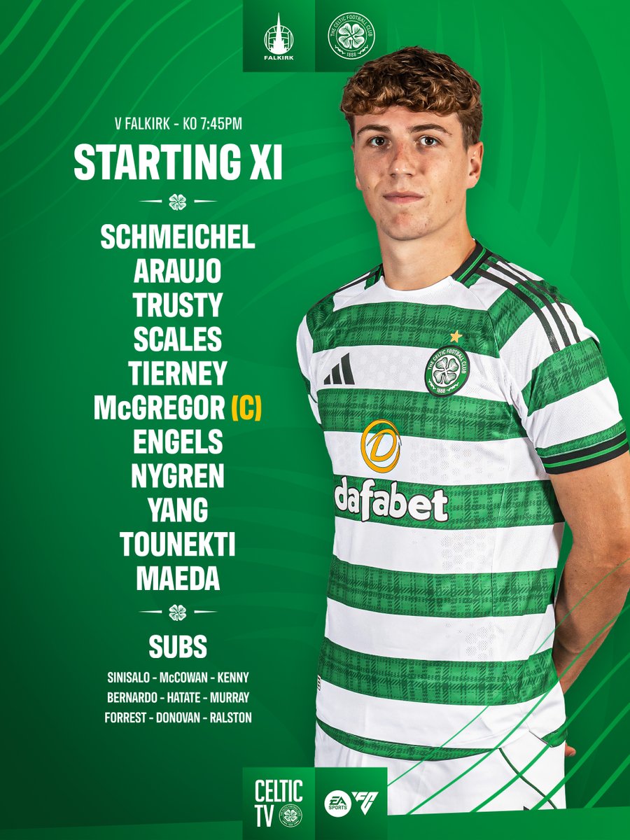 CelticFC's tweet image. 📋 Team news from the Falkirk Stadium

#FALCEL | #CelticFC🍀