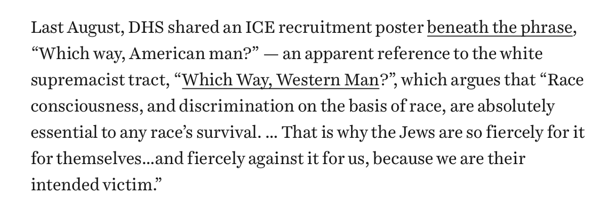 EricLevitz's tweet image. ICE's official recruitment ads are suffused with allusions to white nationalist memes and books.

The government is openly trying to give guns and badges to supporters of ethnic cleansing. vox.com/politics/47519…