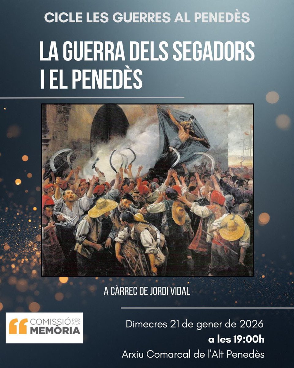 ⚡️No t’ho perdis! 

Dimecres 21 a les 19h nova xerrada del cicle de Guerres al Penedès!

👇🏼👇🏼