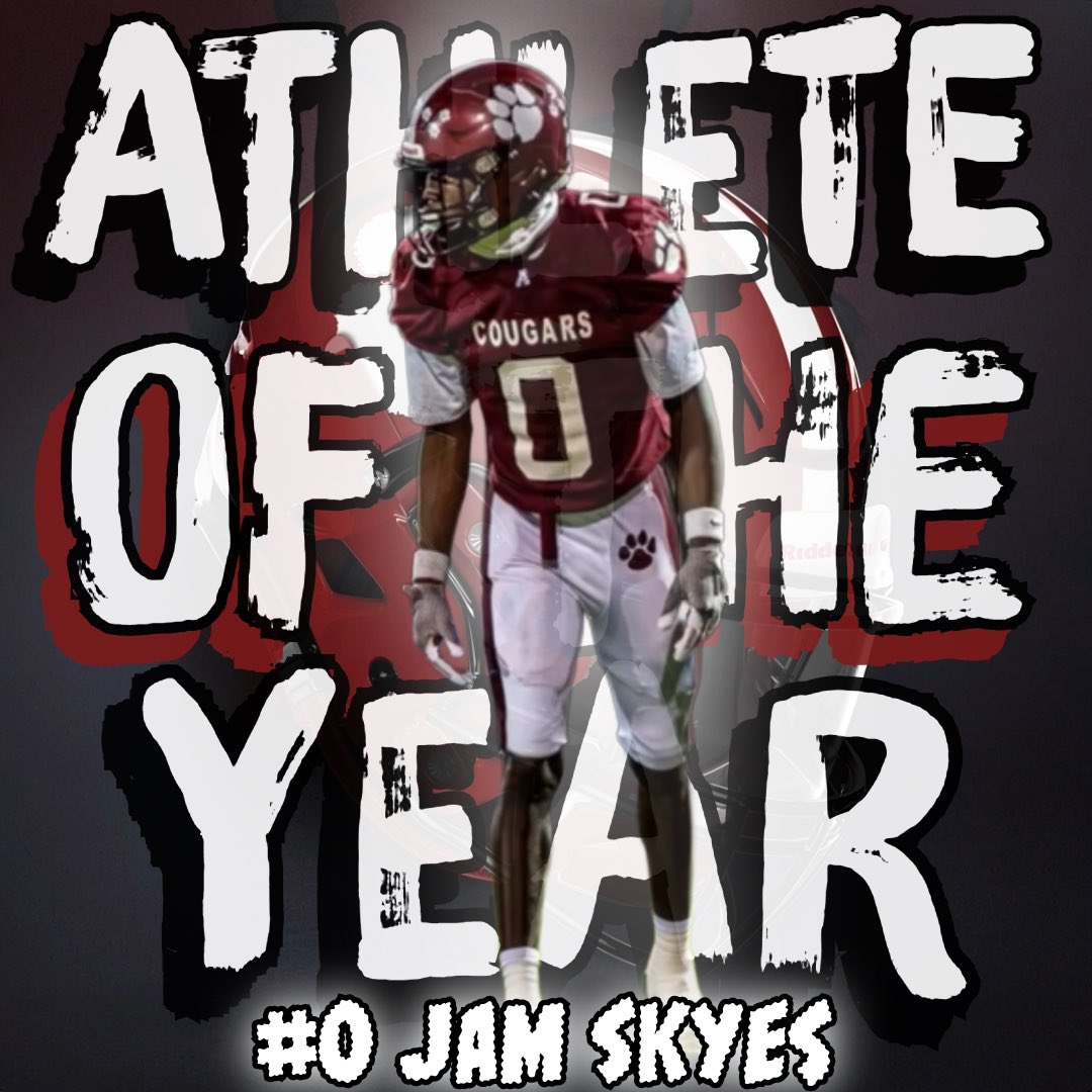 And last but certainly not least, Sophomore WR / DB / Returner / Do It All Jams Skyes was voted on as the Mountain Athletic Conference Athlete of the Year! Well deserved for this young man who has potential through the roof! #CougarPride #TheHigh