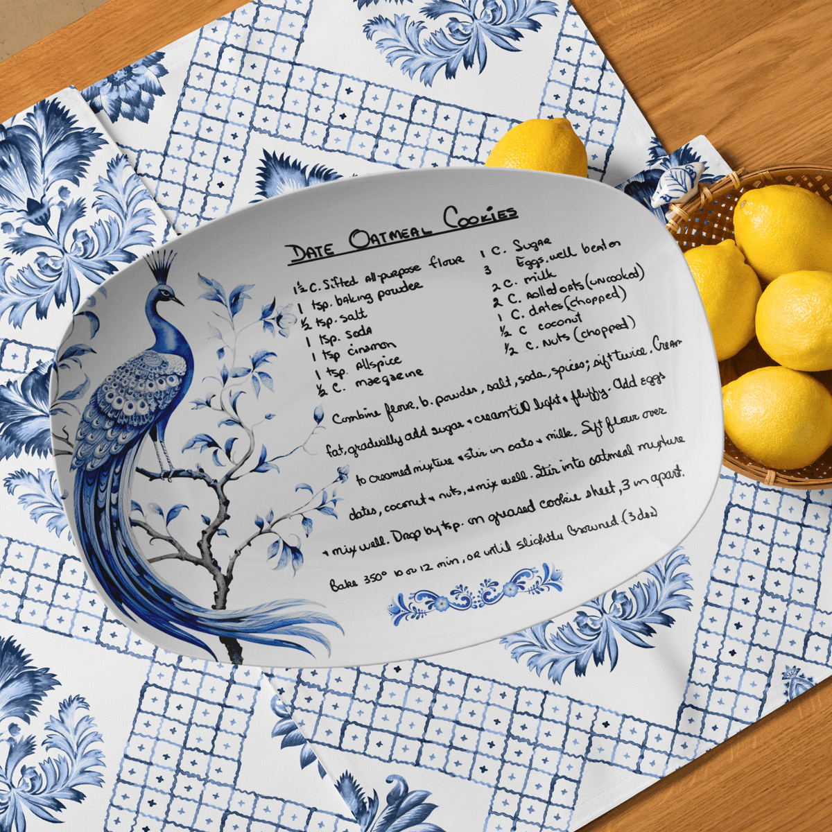 Products's tweet photo. Preserve family recipes on elegant chinoiserie platters. Perfect for gifting and everyday use.
