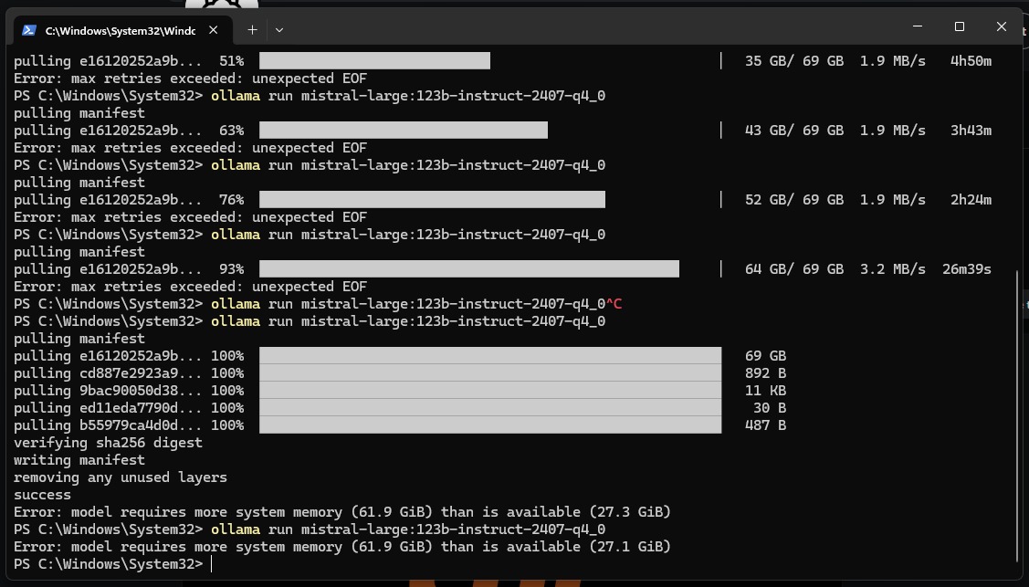 codewithmilind's tweet image. Tried running large LLMs locally.
System said: not enough memory.

So I upgraded the system, not the goal.

Building a startup in public.
Breaking things. Fixing them. Learning daily.

#BuildInPublic #AI #GenAI #LLM #Startup #DataScience #Learning
