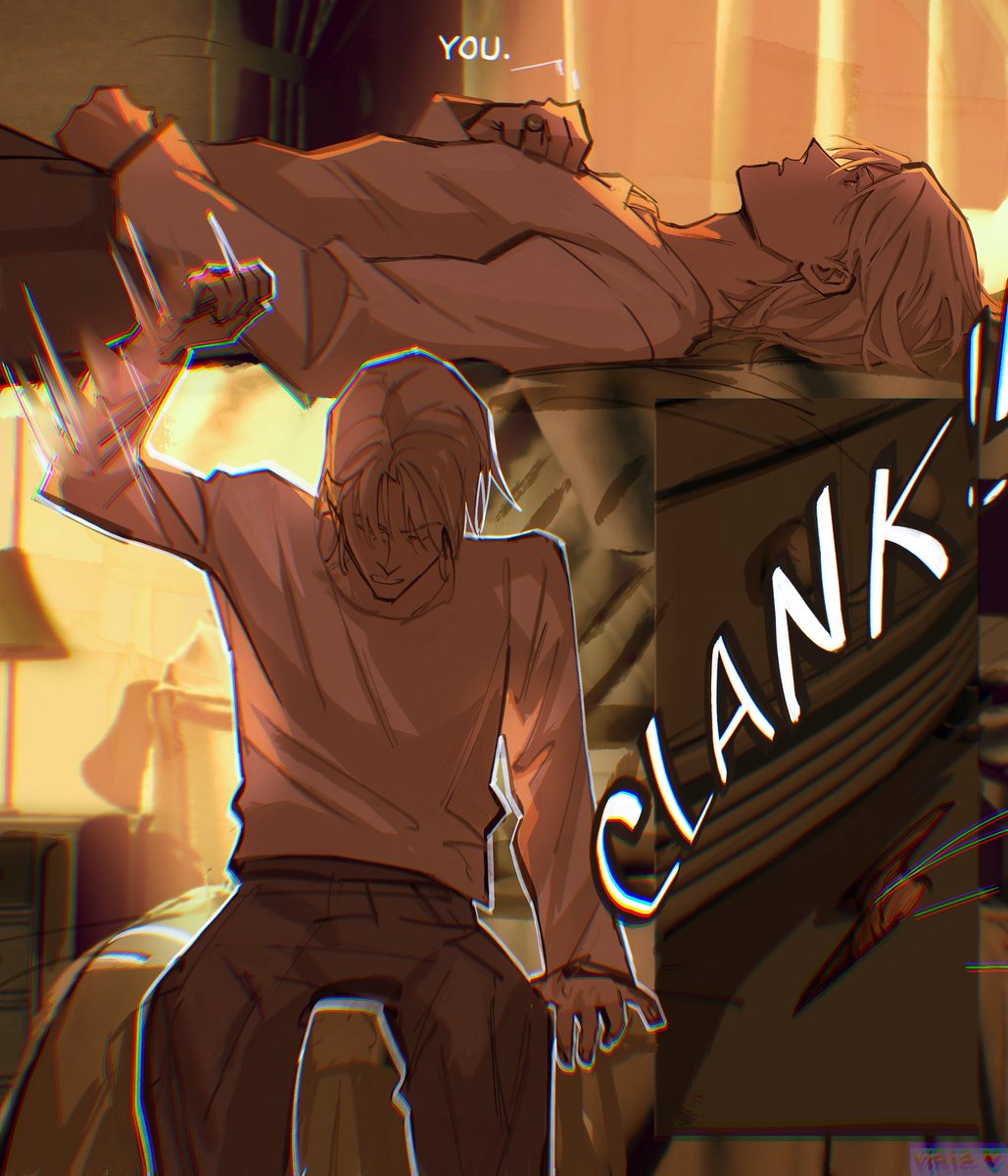 viria13's tweet image. if only things were black and white 1/2 (Grimmauld Roommates AU) 

#drarry #hpdm #art