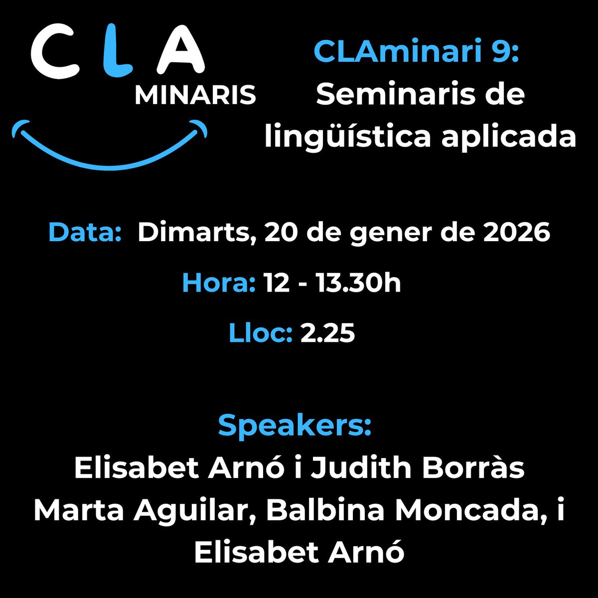 UdLCLA's tweet photo. #CLAminari 9
๐
20 Jan 2026
๐12h
๐2.25 - Seminari DELILE
๐๏ธSI on Global Perspectives on #Virtual_Exchange for University Internationalisation
๐๏ธIMMER-LIT:ย Developing disciplinary literacies through immersive environments in #EnglishforSpecificPurposes
๐https://t.co/61hlbfMgcf https://t.co/JPgStHty7m