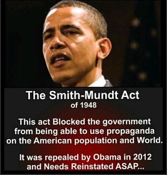 GuntherEagleman's tweet image. Restore the Smith-Mundt Act and end government funded propaganda!    

This should be a no brainer.
