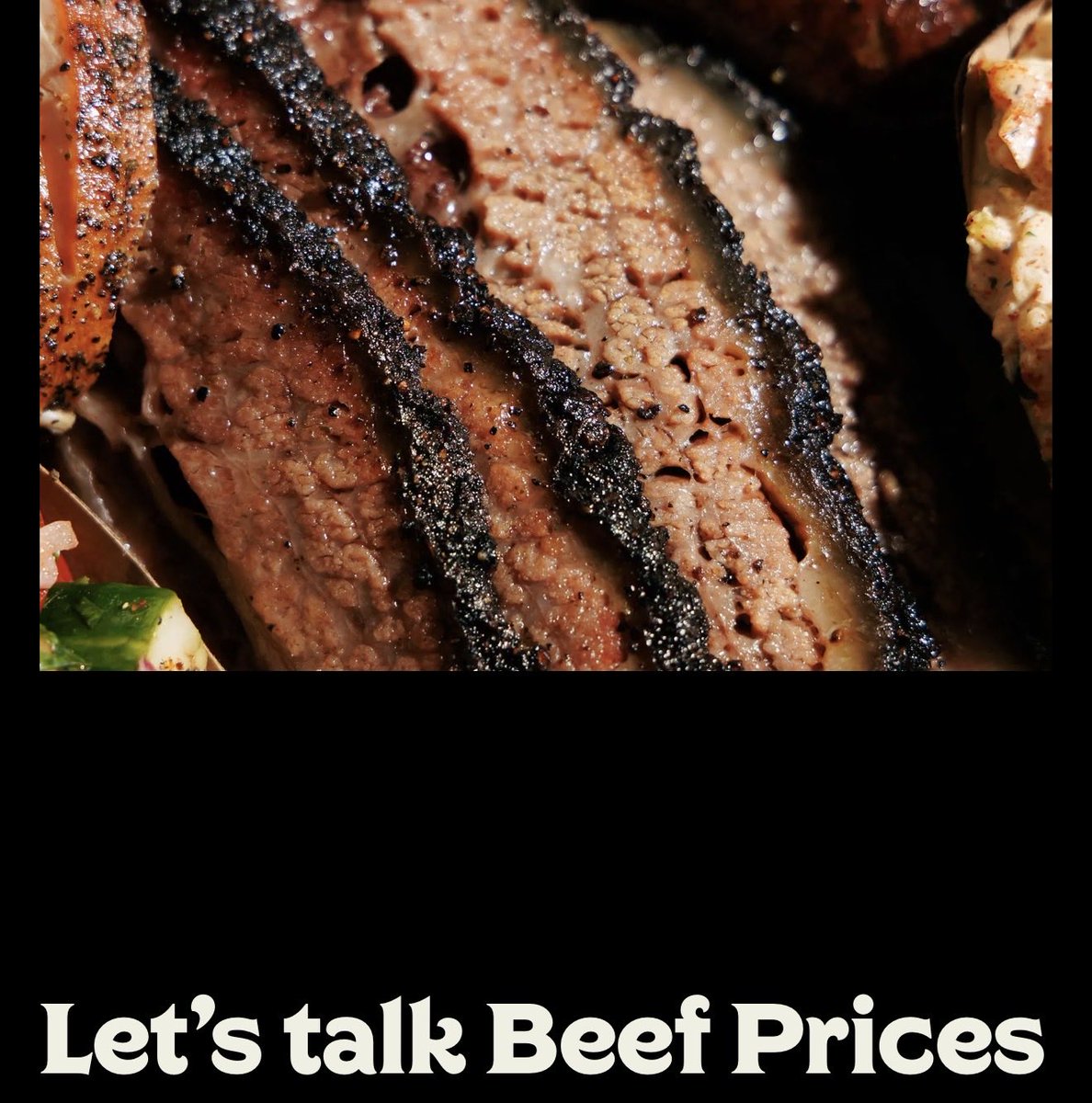 We need to talk about beef prices.

• Beef and veal prices continue rising, with USDA projecting increases well above overall food inflation.

• Cattle herds are at historic lows, and the long cattle cycle makes supply recovery slow.

• Drought and producer cutbacks have