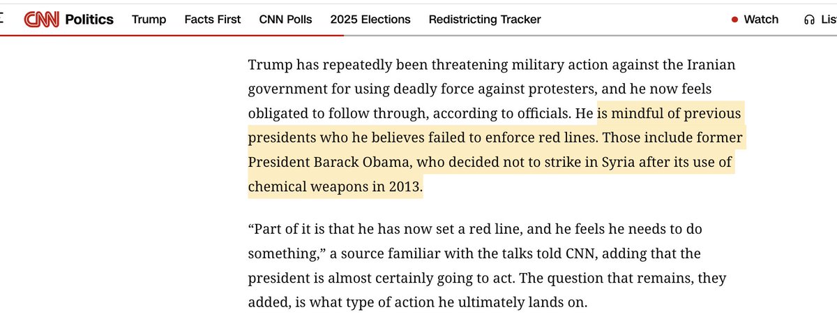 aaronjmate's tweet image. The Syria chemical weapons deception, which only a tiny handful in media have dared to question, continues to fuel militarism. 

CNN reports that Trump feels compelled to bomb Iran to maintain his own credibility. Trump, CNN says, "is mindful of previous presidents who he…