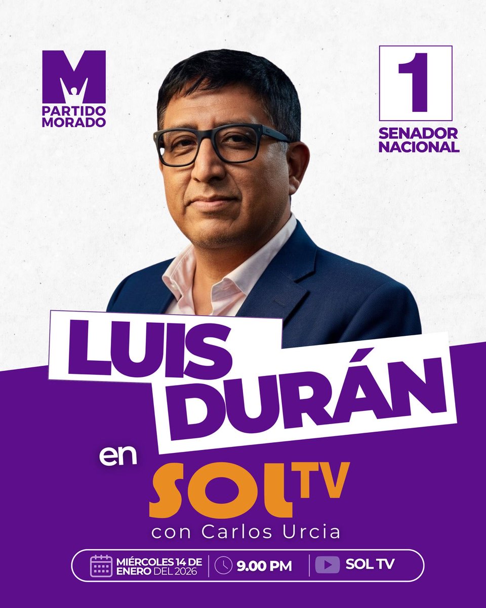 La impunidad no es un error: es un proyecto político.
Y se sostiene con la reelección de quienes han capturado el poder.

Hoy, en SOL TV, una conversación directa sobre el pacto mafioso, la crisis institucional y el deber ciudadano de romper esa continuidad.

🟣 Luis Durán –