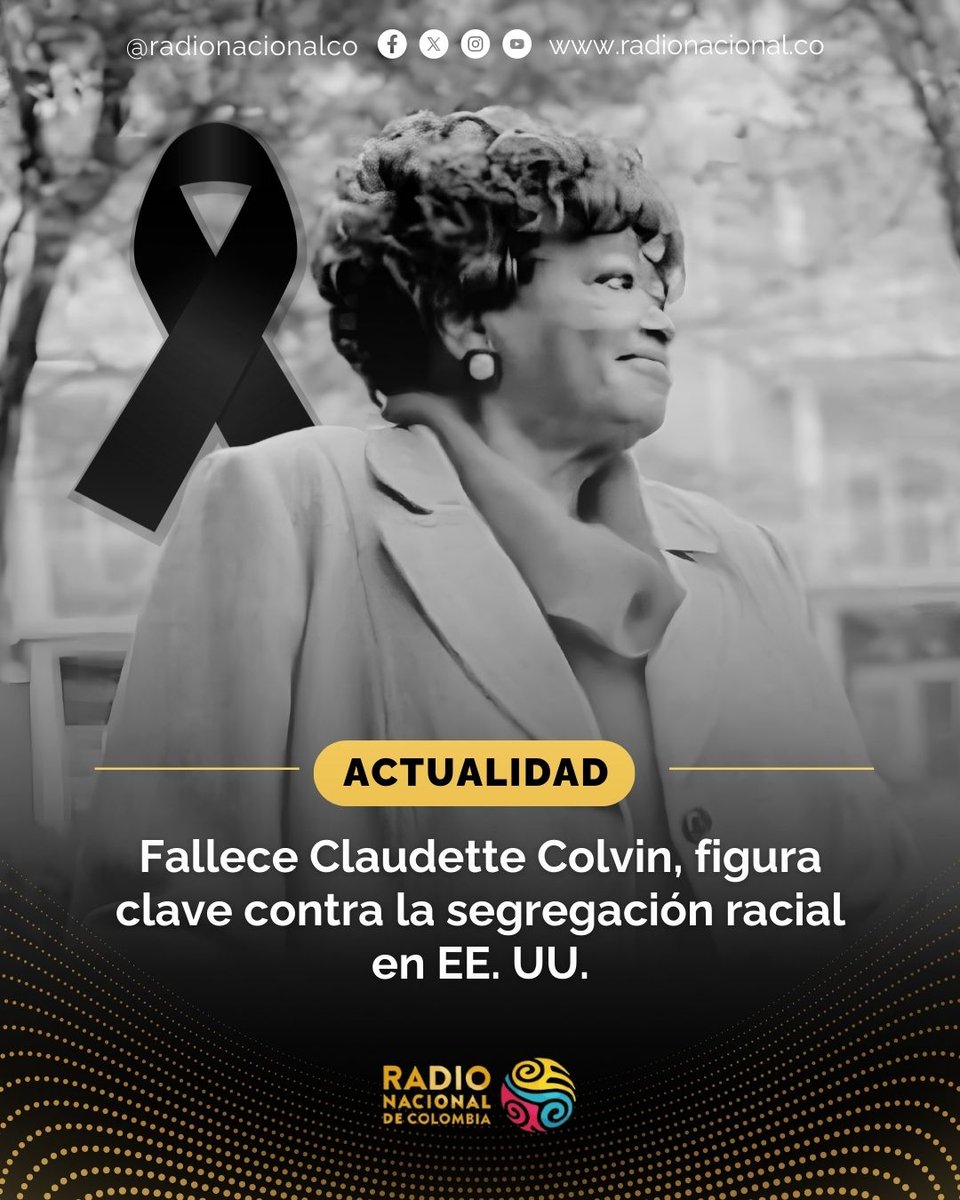 #ACTUALIDAD 🚨 | Su arresto en 1955 abrió el camino jurídico para la desegregación del transporte público en el sur de EE. UU.  🎗️

📰 Conoce todos los detalles ➡️ radionacional.co/actualidad/per…