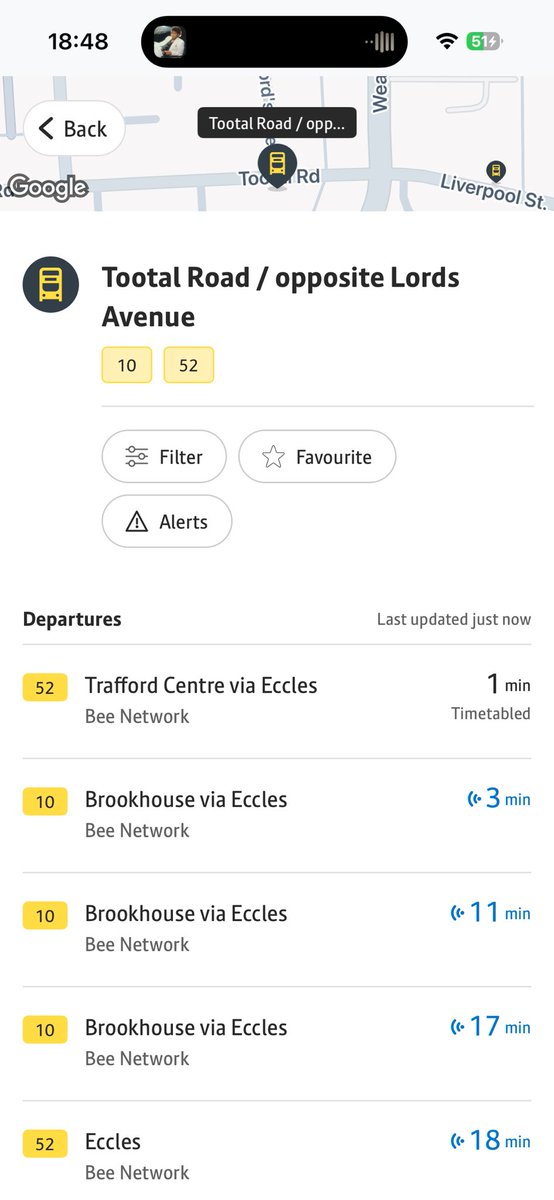 Pippabullock96's tweet photo. @BeeNetwork I can see the times but I can’t click on the service to see where it actually is on the route https://t.co/l98xva3NMg