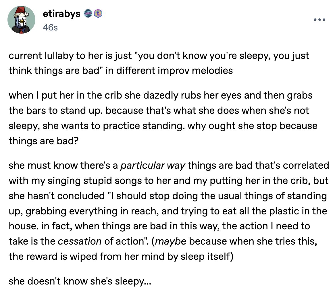 she doesn't know she's sleepy