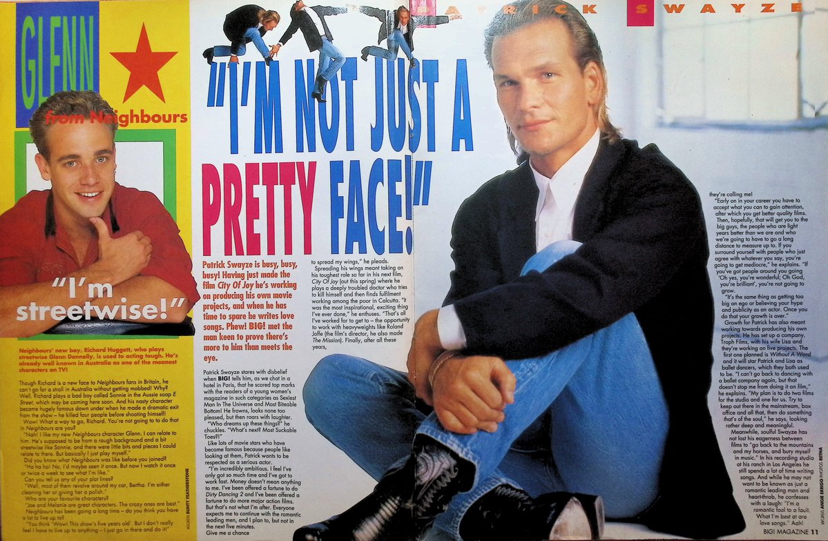 TvDidYouSee's tweet photo. #OnThisDay 29 January 1992 - BIG! magazine
HAIR TODAY, GONE TOMORROW - What has #MarkyMark done to his hair?
#RebekahElmaloglou from #HomeAndAway - SHE'S CLOTHES CRAZY!
"I'M NOT JUST A PRETTY FACE!" says #PatrickSwayze https://t.co/yHfsHNLhhU