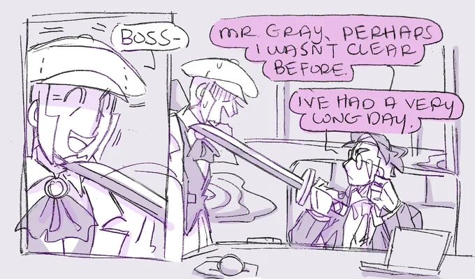 corbeau and his in office katana #toxictrackshipping 