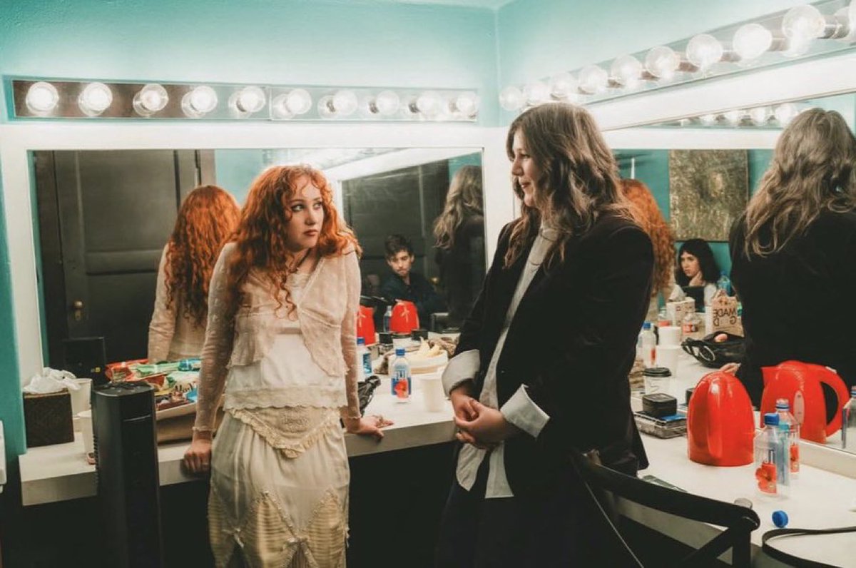 concertleaks's tweet image. Chappell Roan, Clairo, and Lucy Dacus stun in a new photo from the Artists For Aid benefit concert!