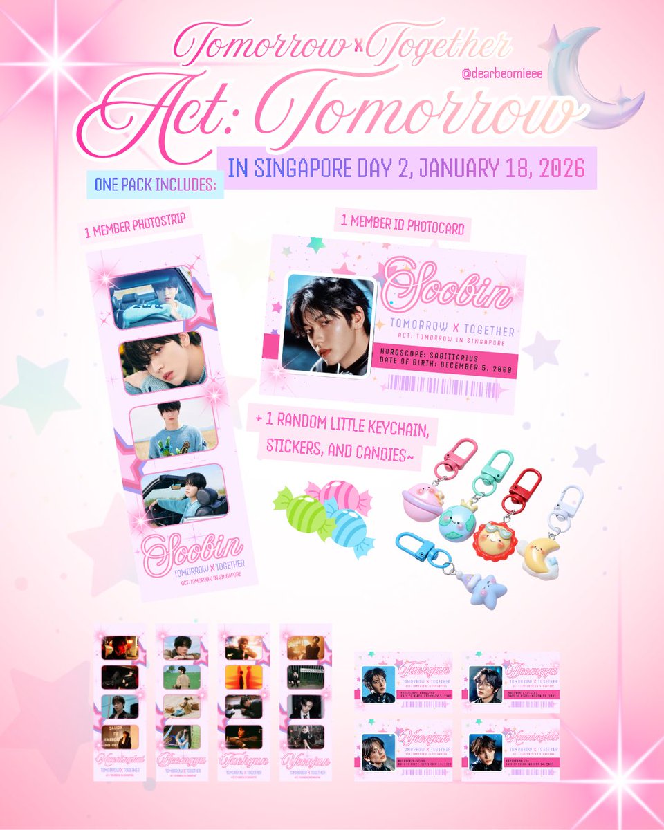 TicketsKelly's tweet image. TXT - Act: Tomorrow Freebies in SG! 

OT5 &amp;amp; Soogyu (25 sets ea)

📍Singapore indoor stadium (D2 - 011826)
🎀Random
🎀Limited quantity  
🎀Trades open, dm me

See you there ✨

#TXTINSG #ACTTOMORROW_IN_SINGAPORE
#TXT_IN_SINGAPORE