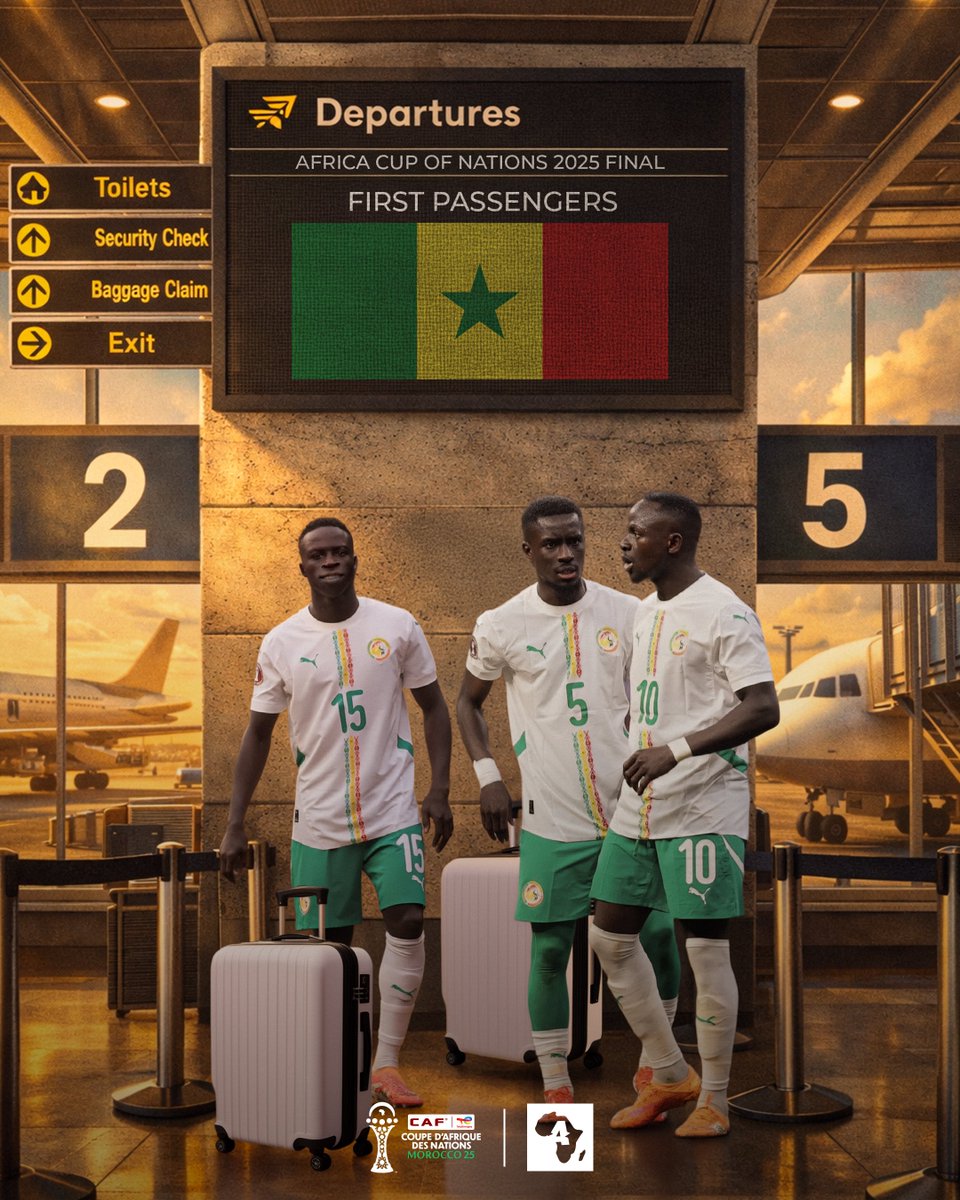 ActuFootAfrique's tweet image. 🚨 𝑶𝙁𝑭𝙄𝑪𝙄𝑬𝙇 : DIRECTION LA FINALE DE LA CAN 2025 POUR LE SÉNÉGAL !! 🇸🇳✈️🔥
