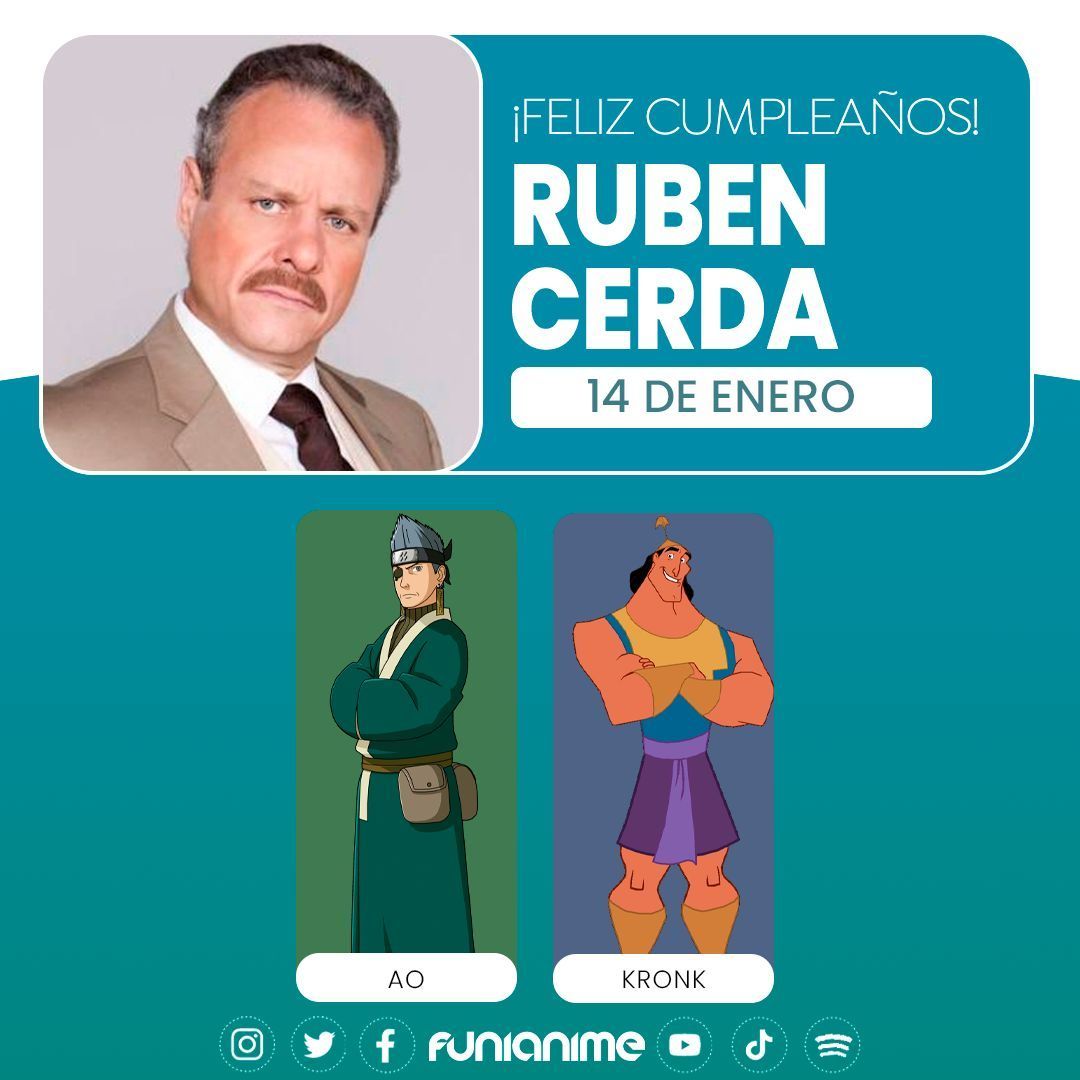 🥳🎈 El actor de doblaje, teatro y televisión Rubén Cerda está de cumpleaños. ¡Muchas felicidades! 🎈🥳 
<a href="/Ruben_Cerda/">Ruben Cerda Erdmann®</a>
