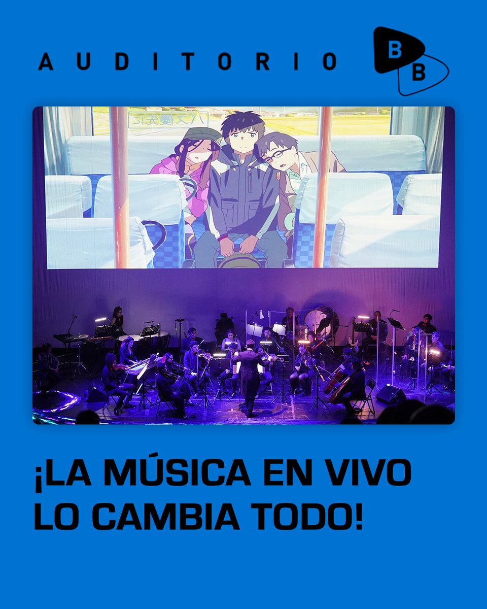¡Las proyecciones con música en vivo elevan las películas a otro nivel en Auditorio BB! Nos encantó la proyección de Your Name…

¡Cotiza tu evento ahora!

55-5264-8859
55-5264-8865
Ext. 101 y 103
contrataciones@venues.eco