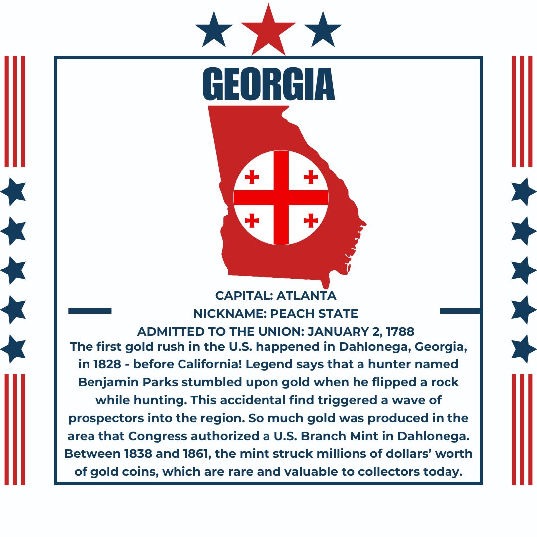 GlobalExternal's tweet image. #Georgia #50states50Facts #America250